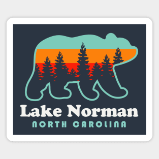 Lake Norman North Carolina Bear Retro Sunset Magnet